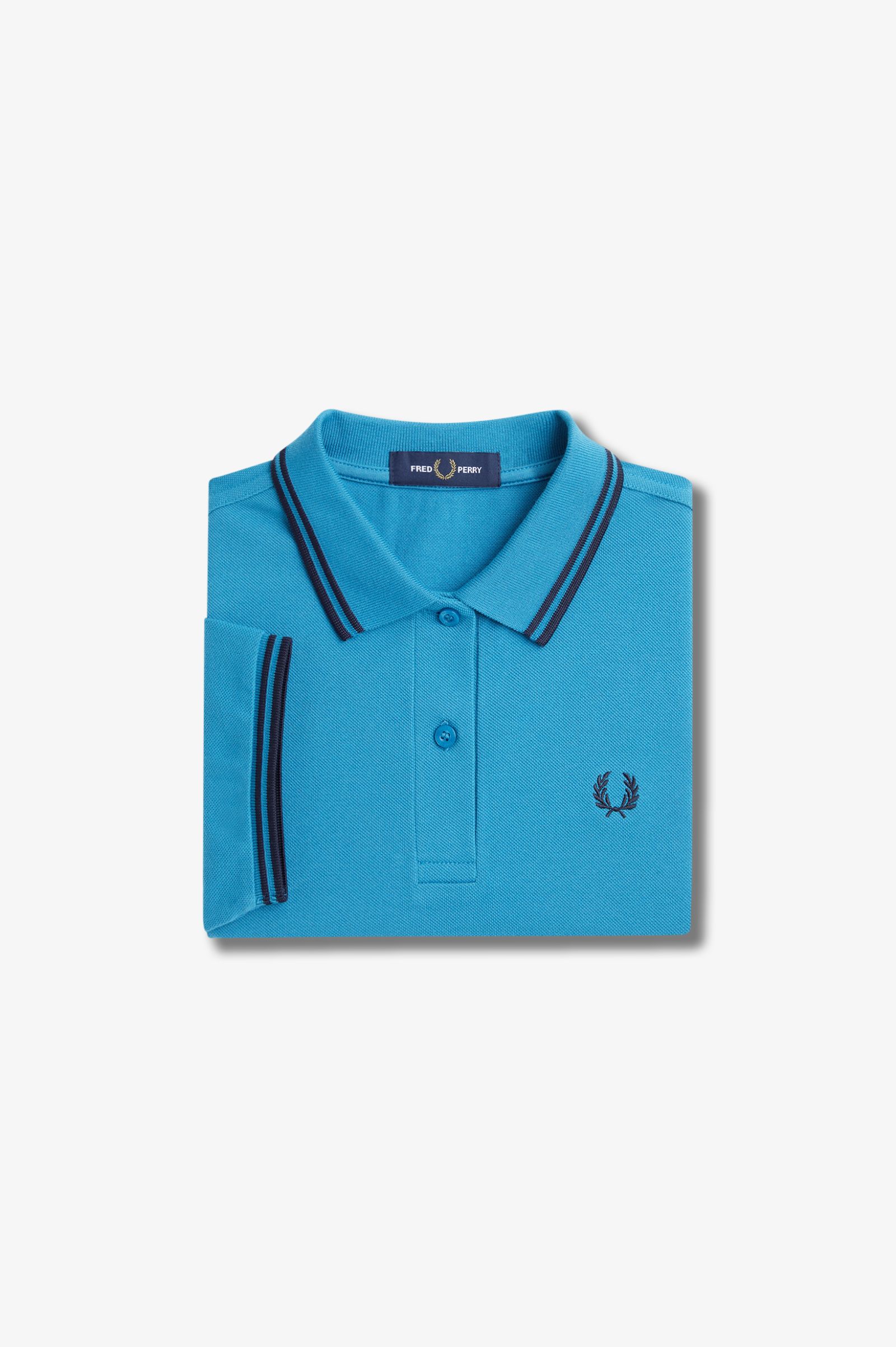 Fred Perry Damen Twin Tipped Polo Shirt (Runaway Bay Ocean / Black) 