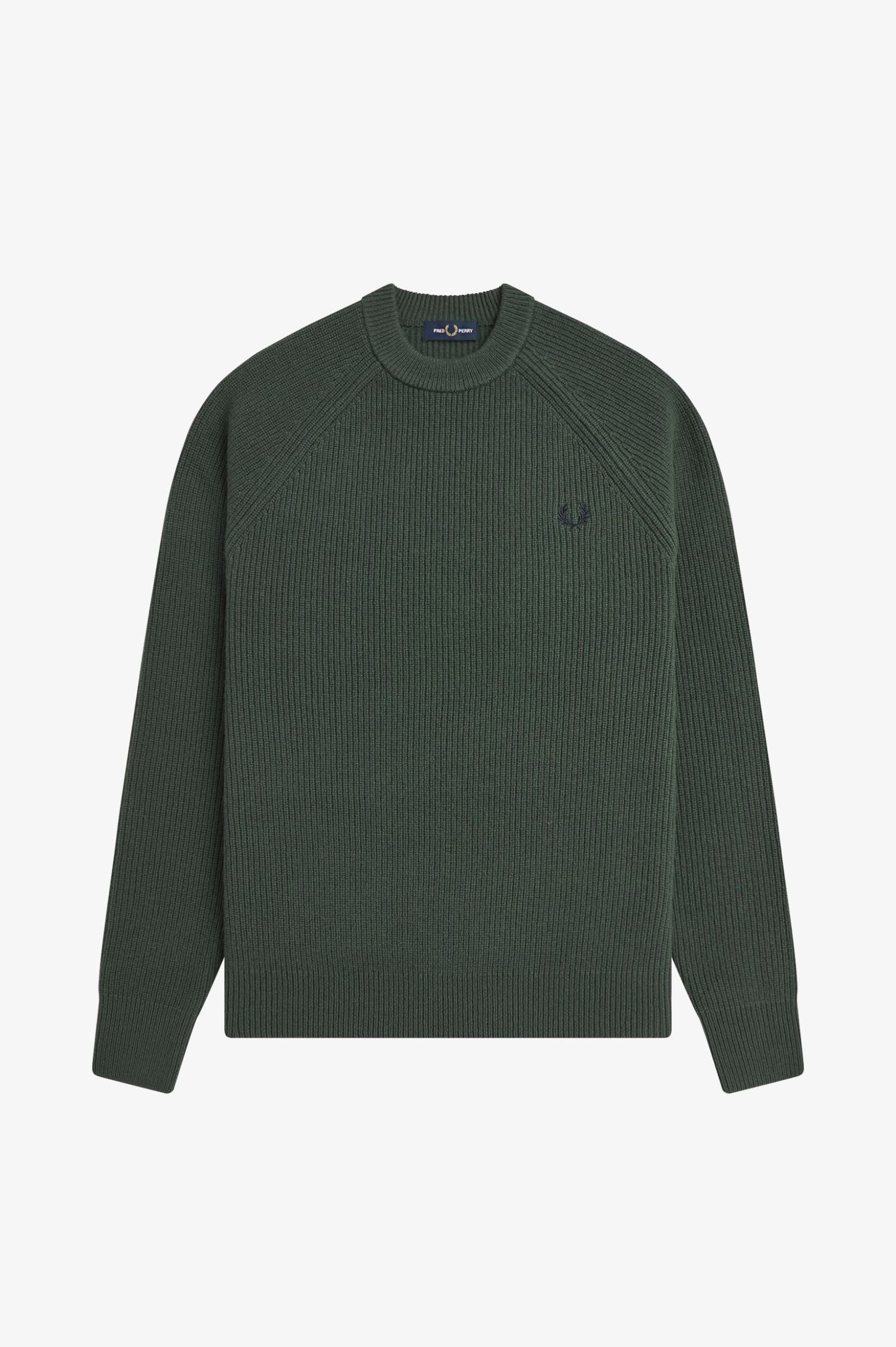Fred Perry Lambswool Raglan Jumper (Court Green)