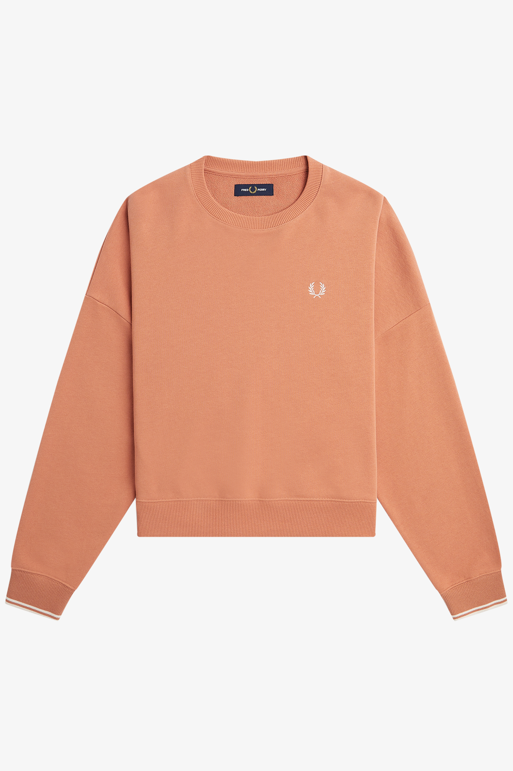 Fred Perry Damen Tipped Sweatshirt in Light Rust