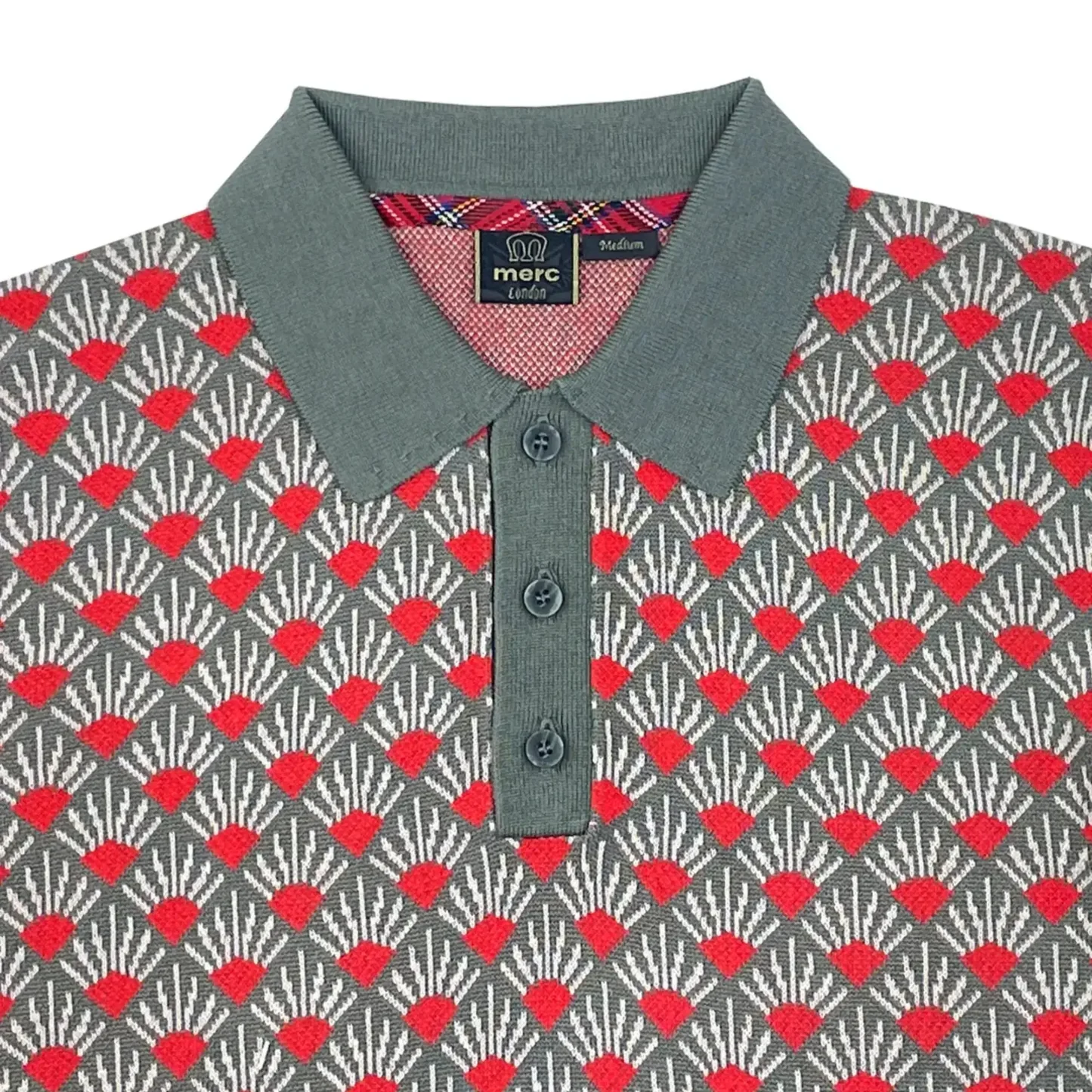 Merc Marcus Knitted Polo in Sage