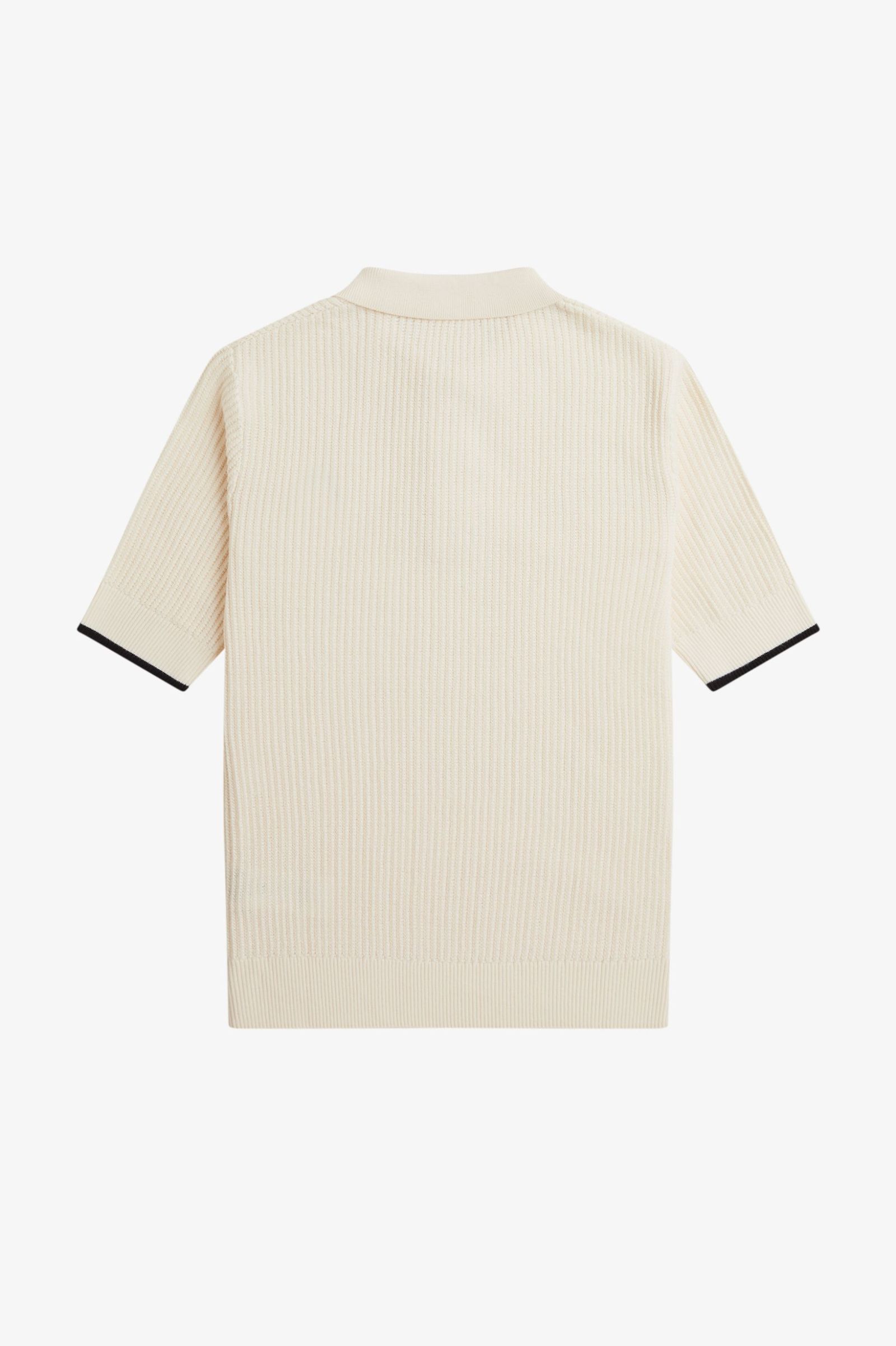 Fred Perry Mesh Knit Polo Shirt in Silky Peach