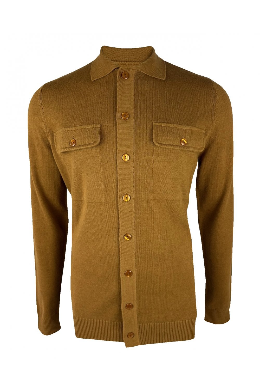 Trojan Button Through Pocket Cardi (Tan) TR/9010