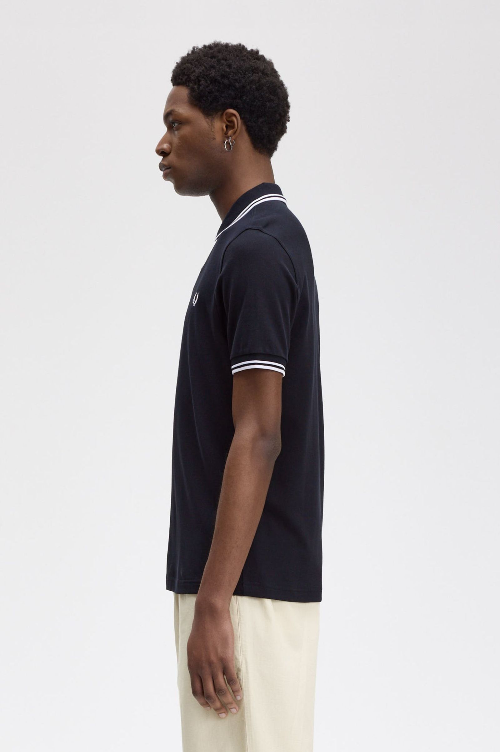 Fred Perry Twin Tipped Shirt in Navy/White