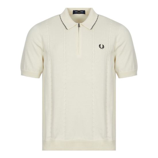 Fred Perry Cable Zip Neck Knitted Shirt