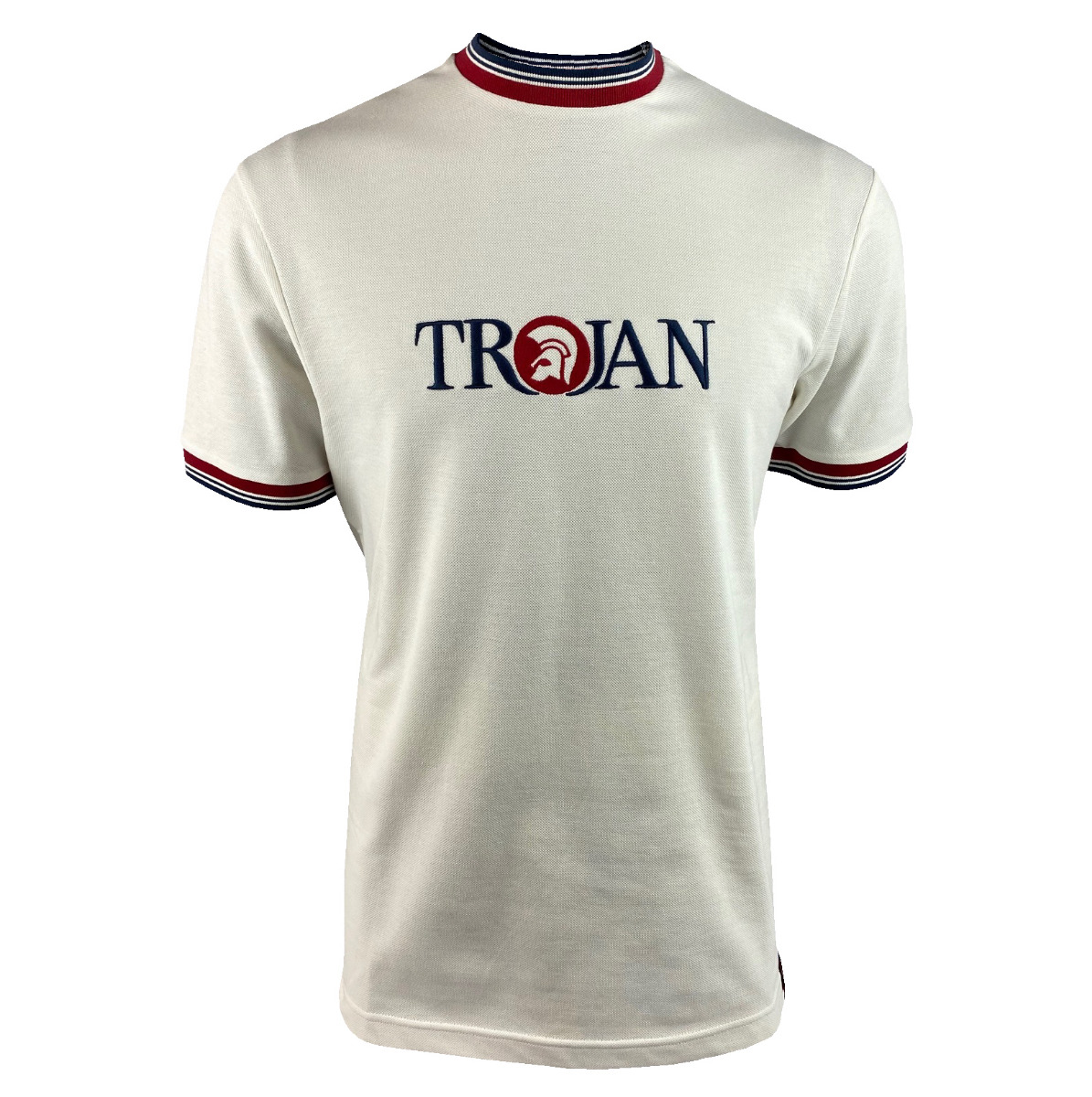 Trojan Embroidered Pique Tee TC/1015 Ecru-S