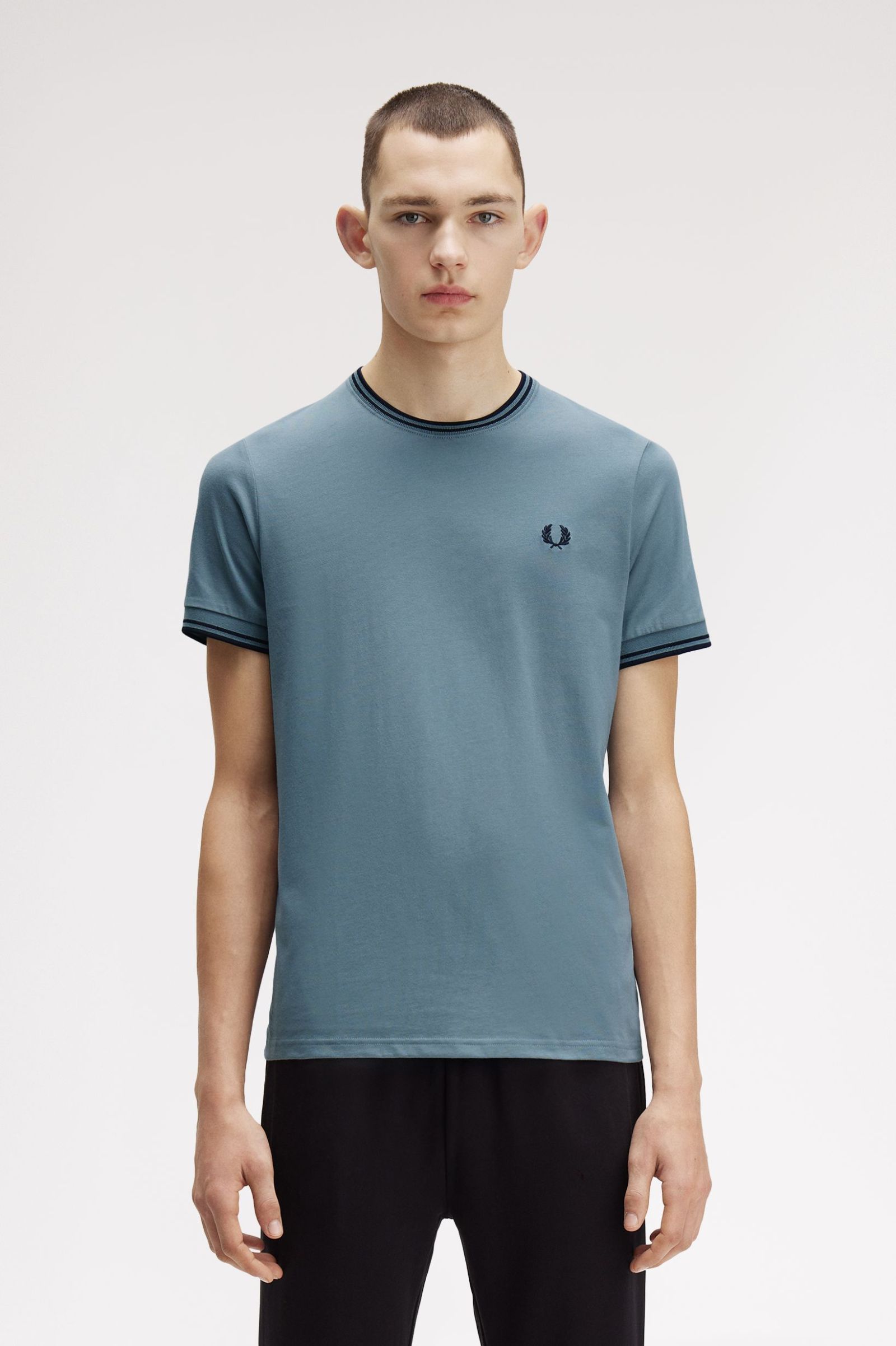 Fred Perry Twin Tipped T-Shirt in Stockport Blue/Navy