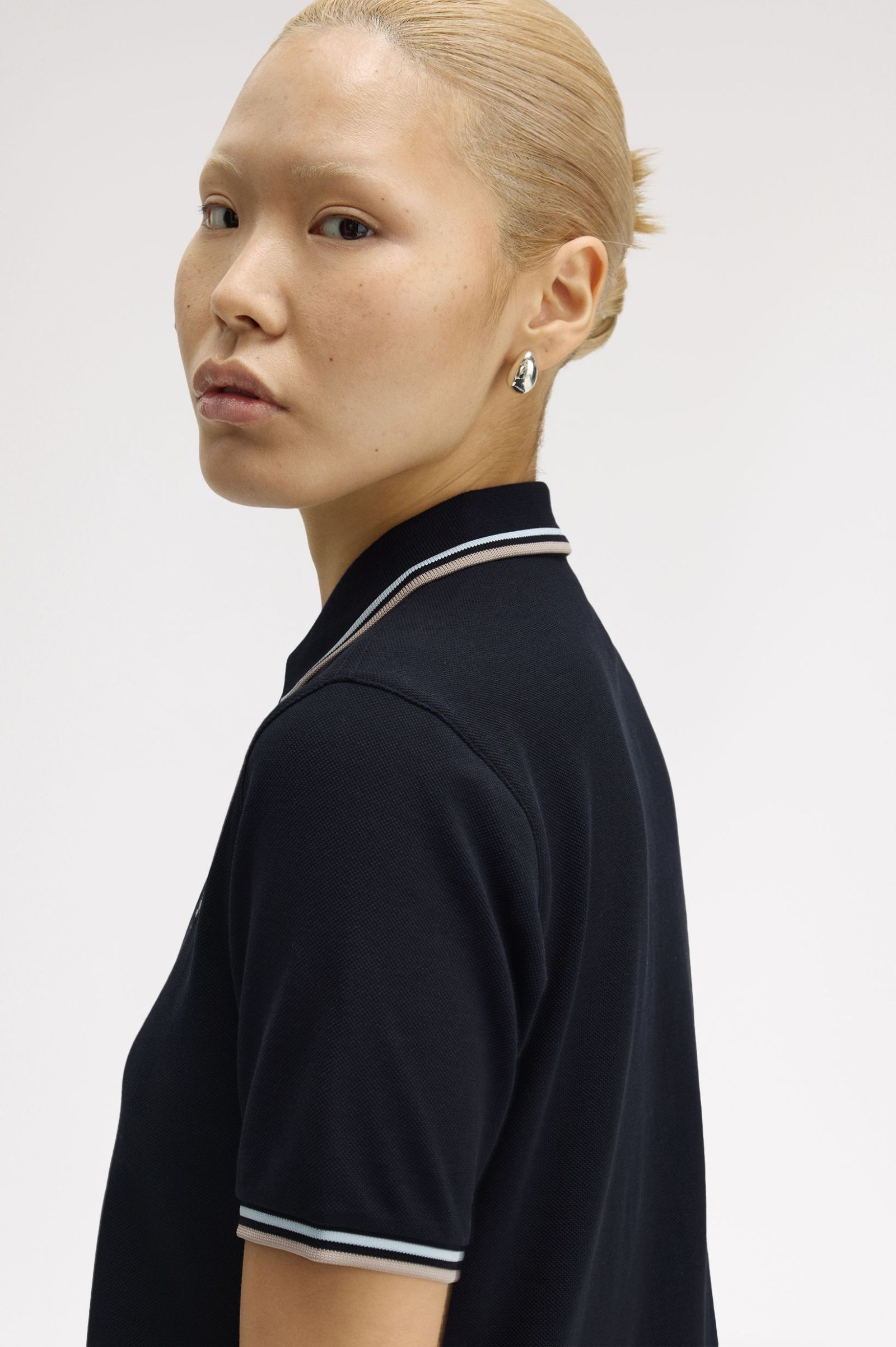 Fred Perry Twin Tipped Polo Shirt (Navy/Light Ice/Warm Oat)