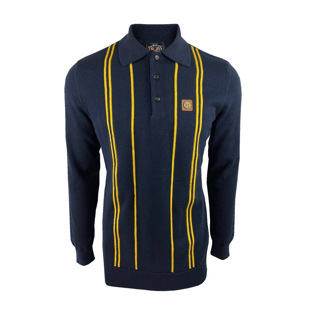 Trojan Polo Narrow Stripe Navy TR/8635-XL