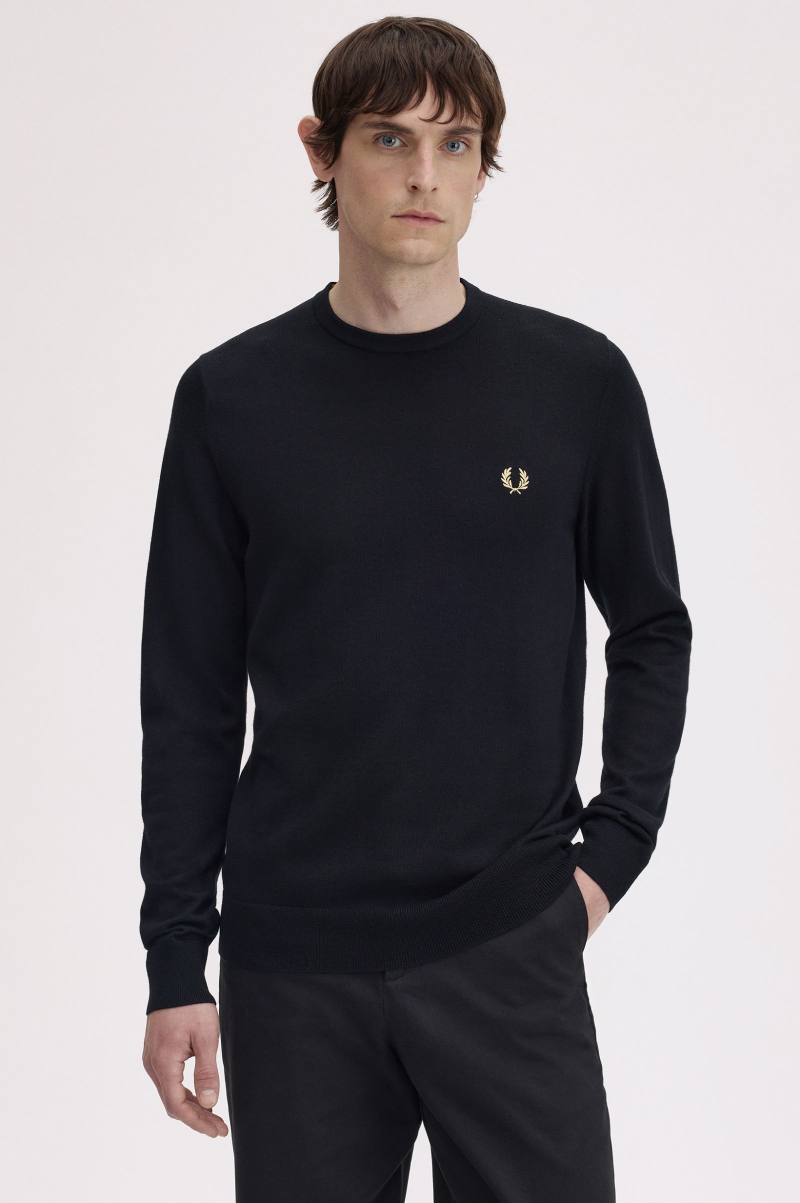 Fred Perry Crew Neck Jumper (Black)