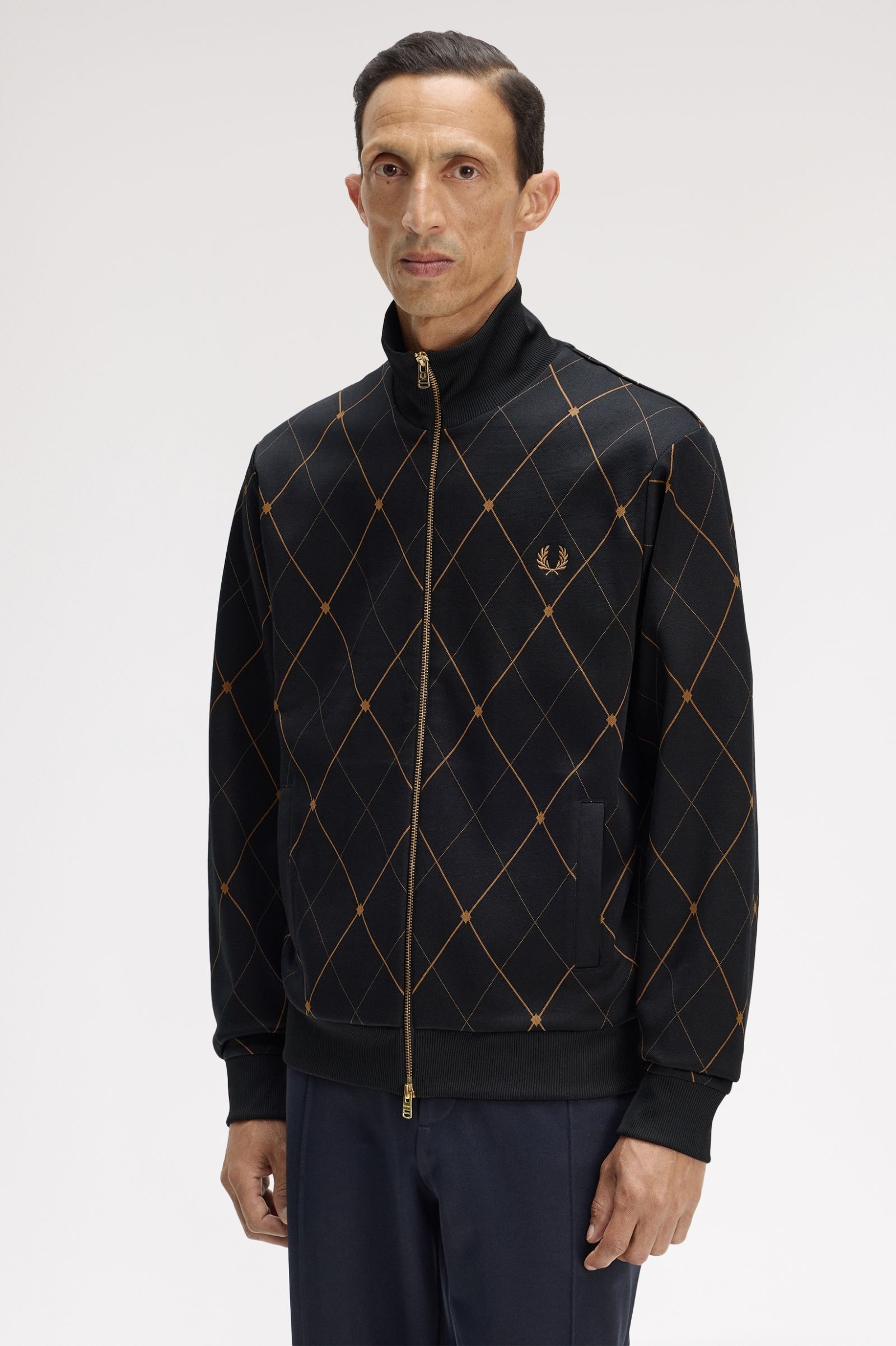 Fred Perry Argyle Track Jacket (Black)