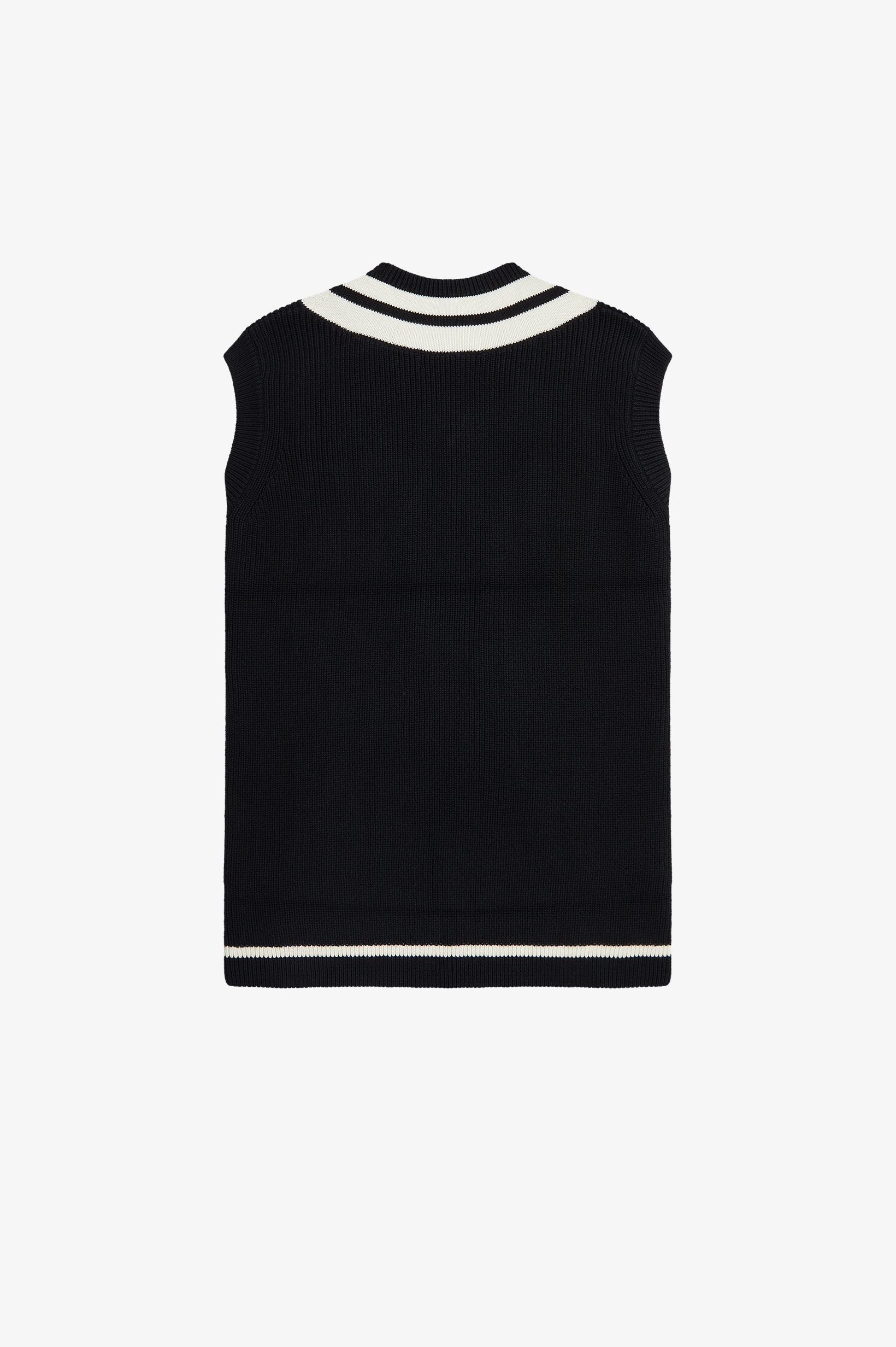 Fred Perry Striped Trim V-Neck Tank Black