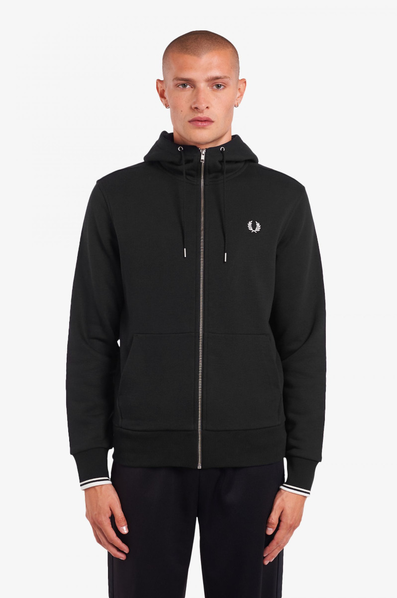 Fred Perry Hooded Sweater Black J7536-S