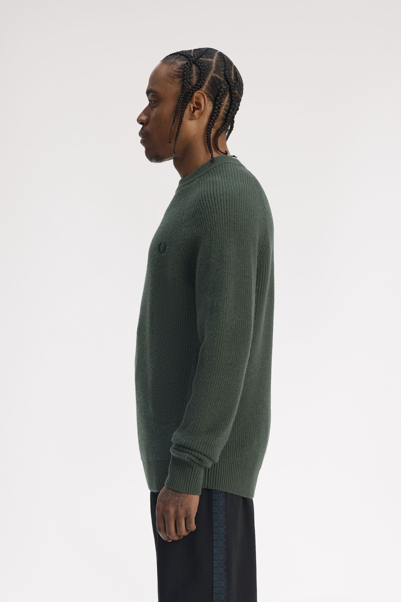 Fred Perry Lambswool Raglan Jumper (Court Green)