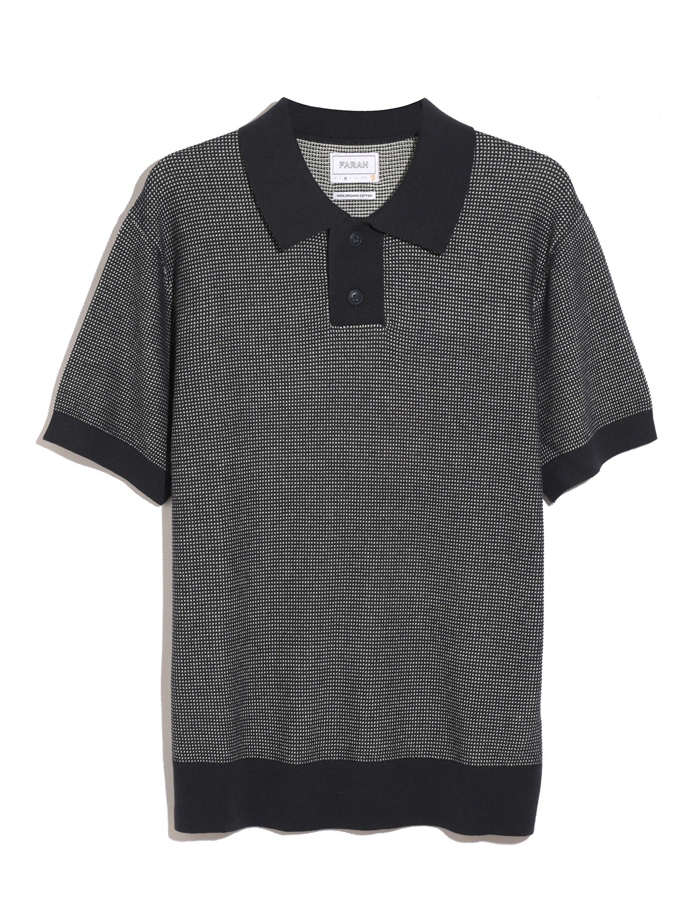 Farah Knitted Polo Shirt Birch (True Navy) 