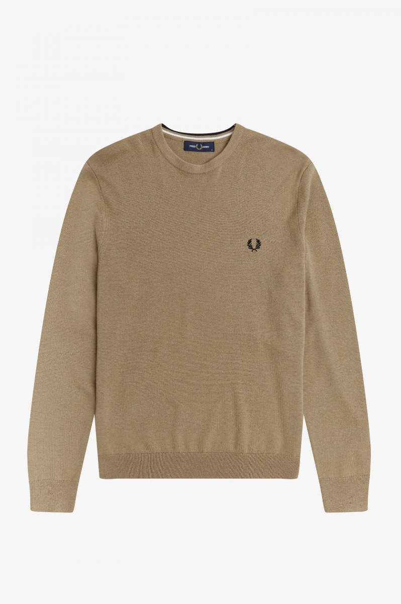 Fred Perry Classic Crew Neck Jumper Warm Stone-L