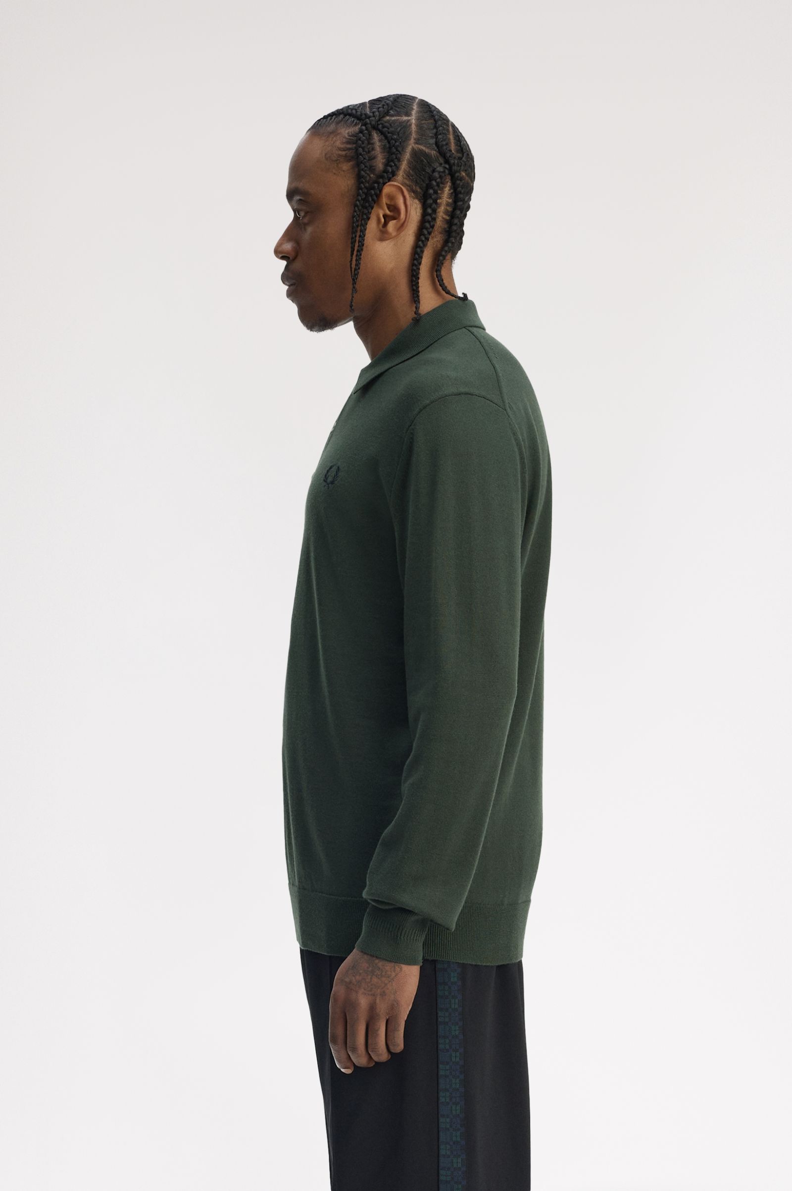 Fred Perry Classic Knitted Shirt LS (Court Green)