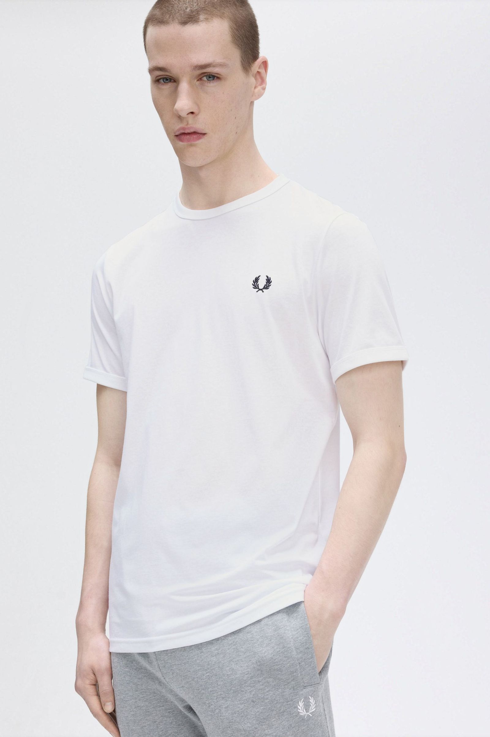 Fred Perry Ringer T-Shirt in White