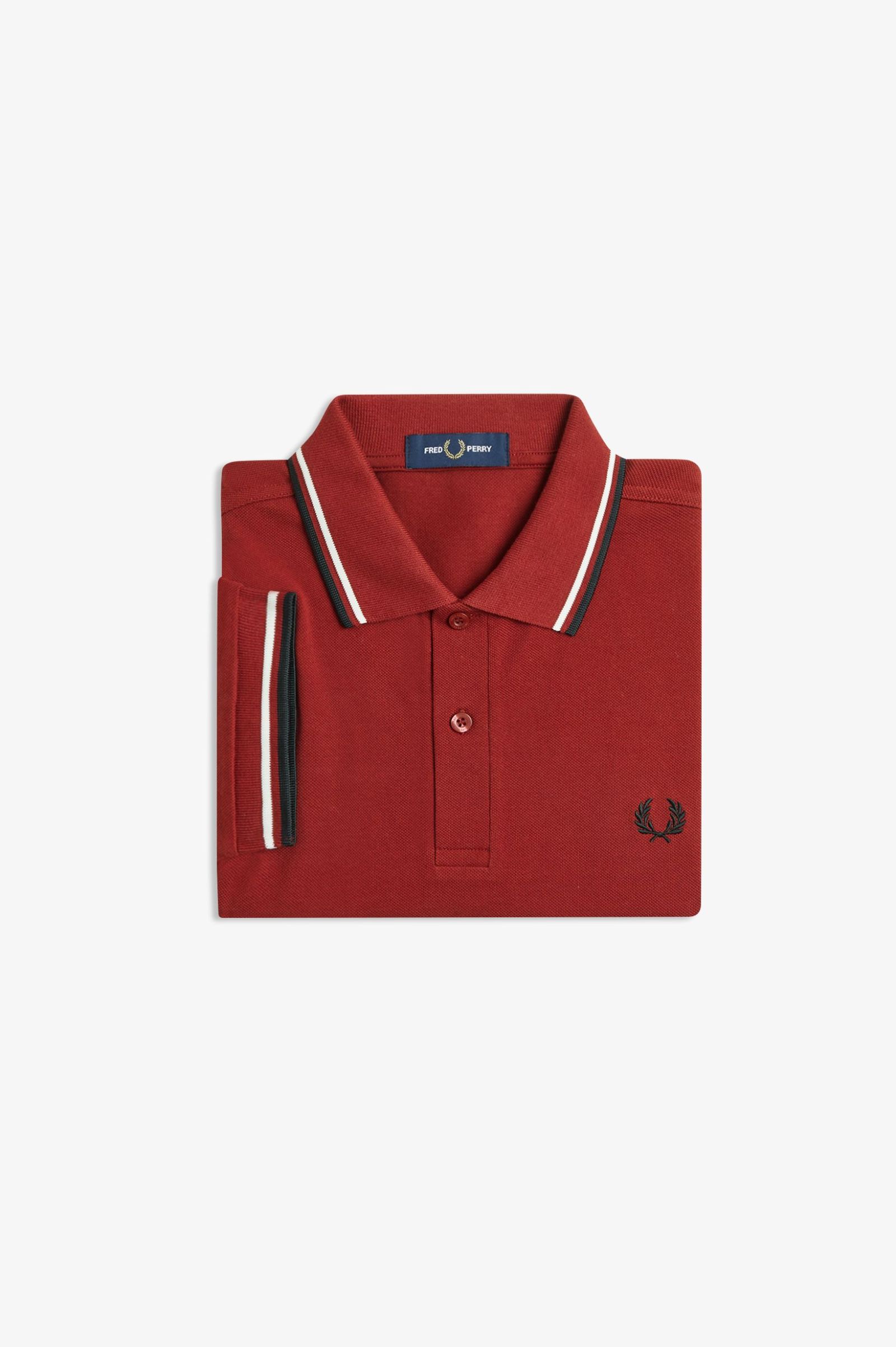 Fred Perry Twin Tipped Shirt (Burned Red/Ecru/Black)