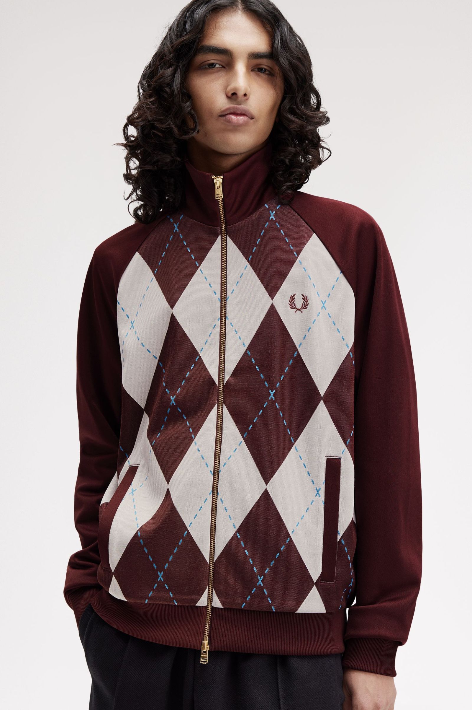 Fred Perry Argyle Track Jacket (Oxblood)