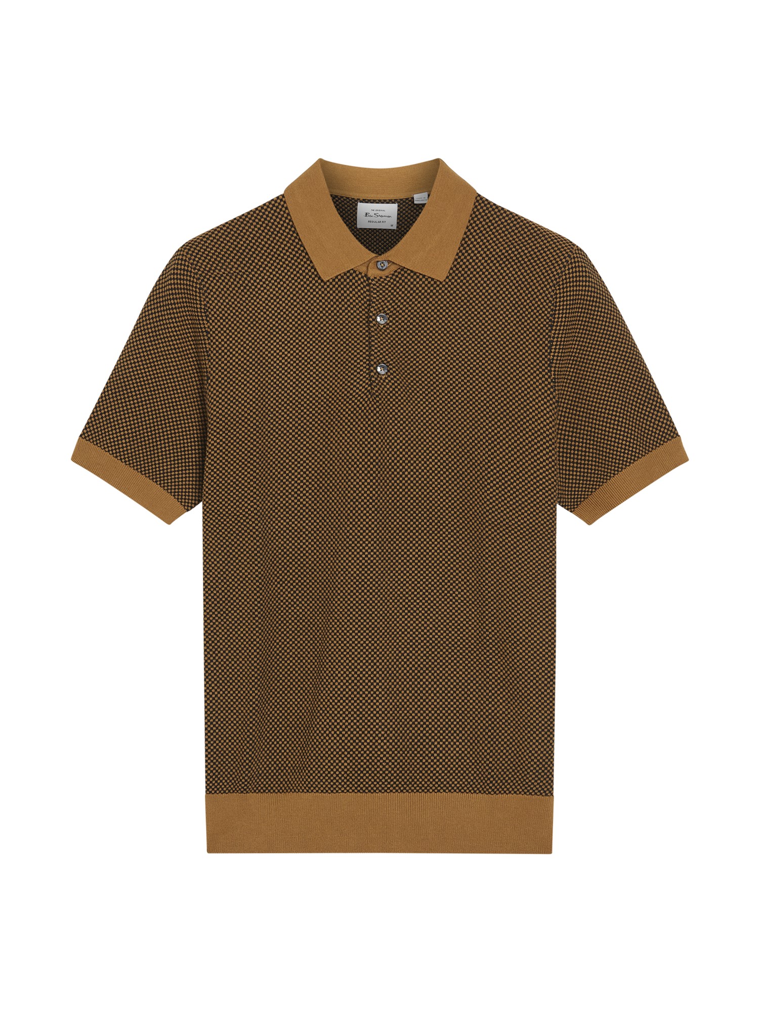 Ben Sherman Bi Coloured Textured Polo (Camel) 