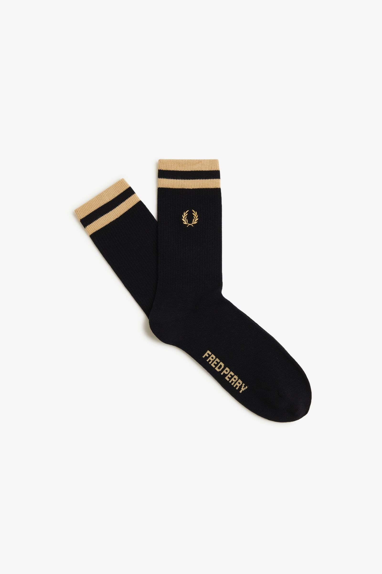Fred Perry Tipped Sport Sock (Black/Champagne)