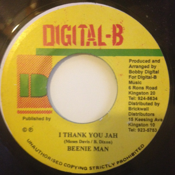 Beenie Man - I Thank You Jah / Version (7")