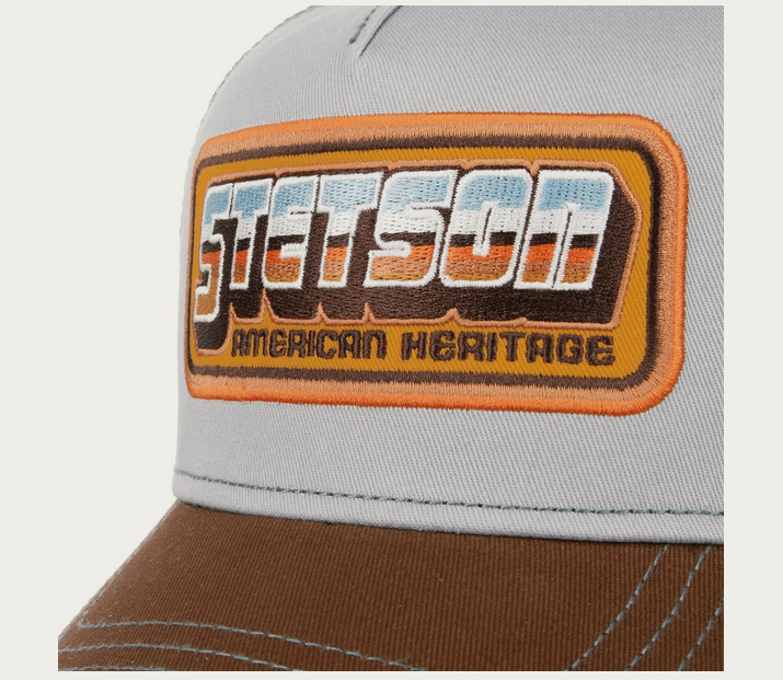 Stetson American Heritage Patch Trucker Cap in Blue-Grey 