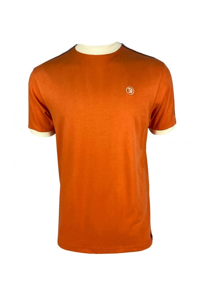 Trojan T-Shirt Taped Sleeve in Orange