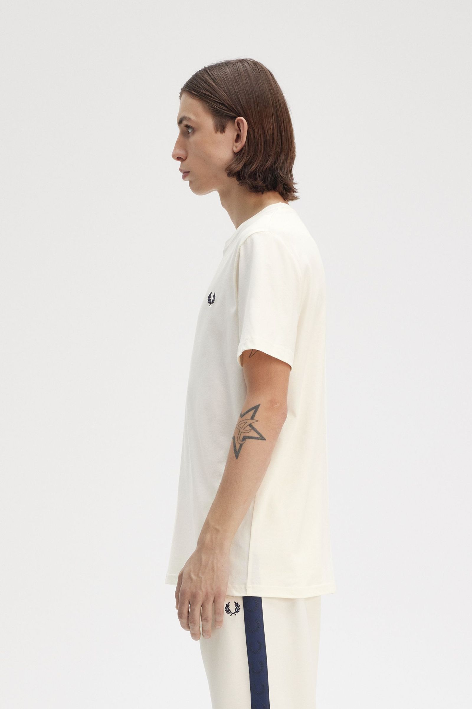 Fred Perry Crew Neck T-Shirt in Ecru