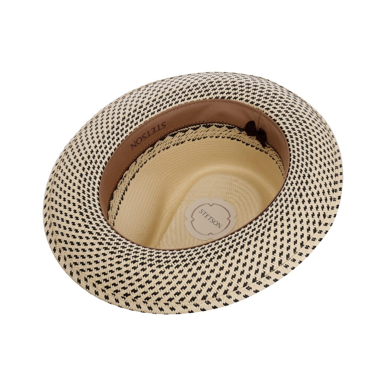 Stetson Meola Twotone Fedora Straw Hat (Nature/Black)