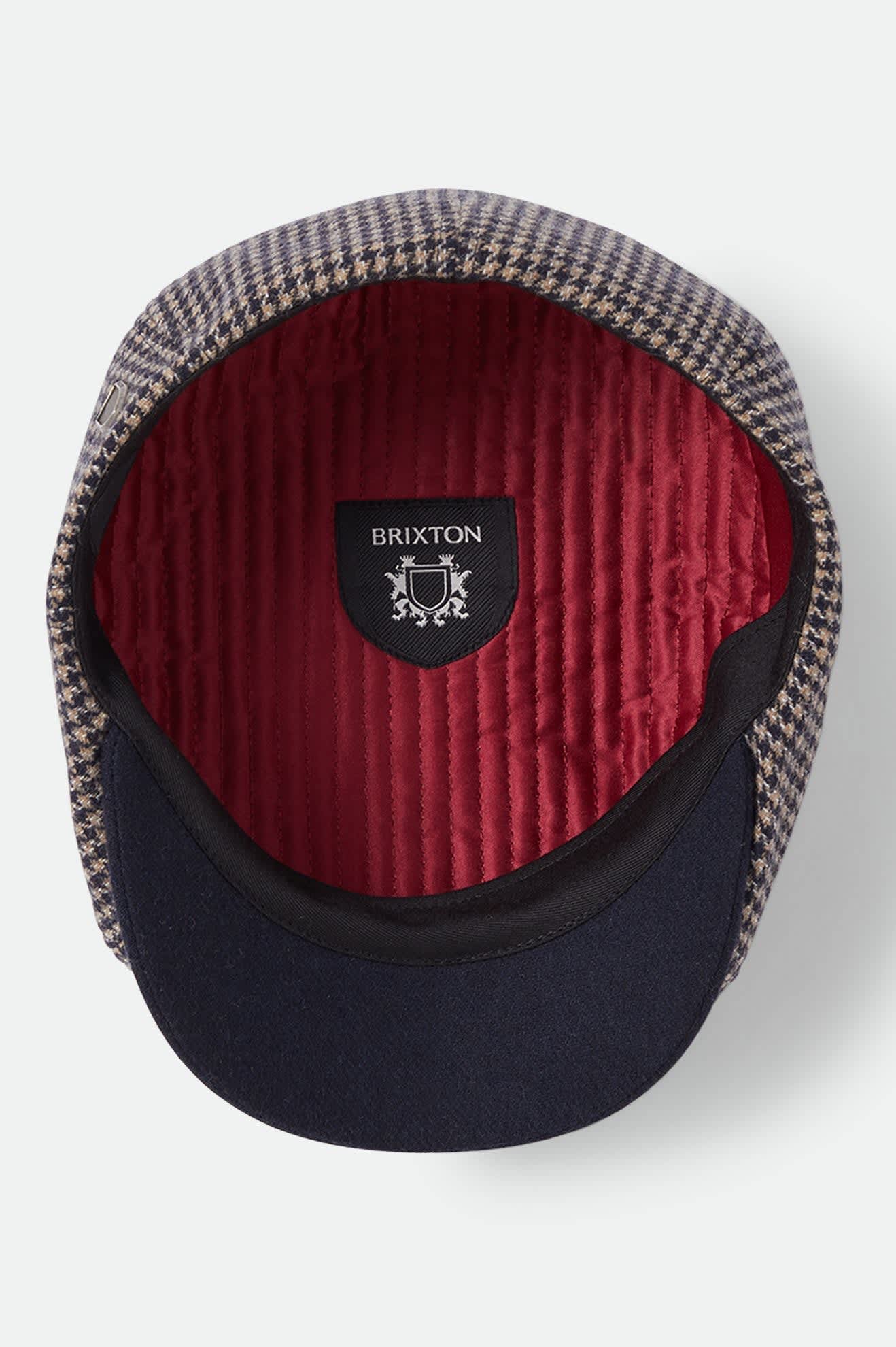 Brixton Brood Snap Cap (Navy/Sand Houndstooth)