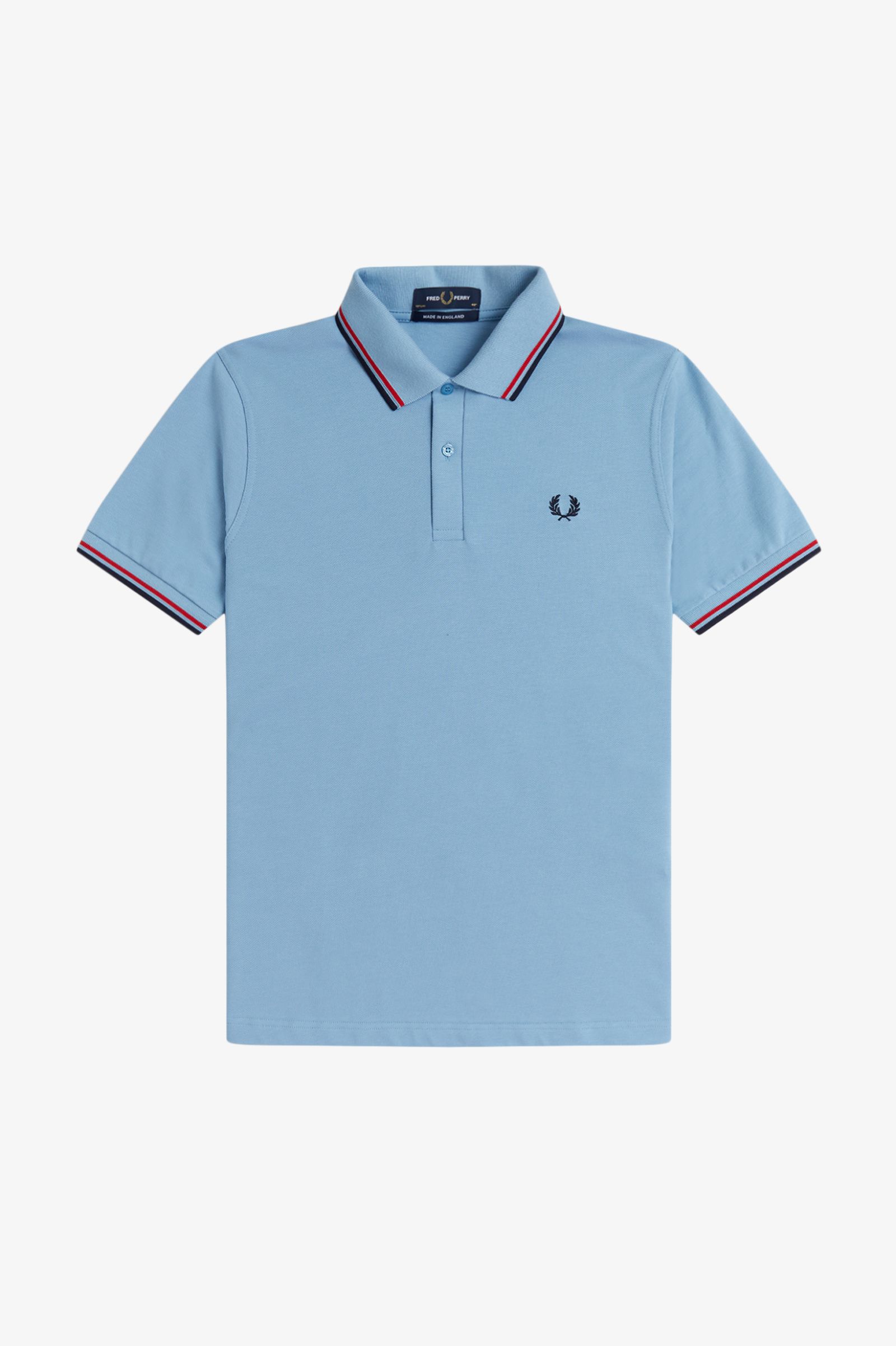 Fred Perry Twin Tipped Polo Shirt (Sky/Red/Navy)