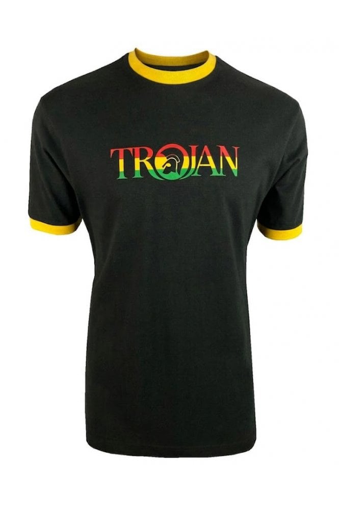 Trojan Logo Ringer Tee (Rasta) TC/1014