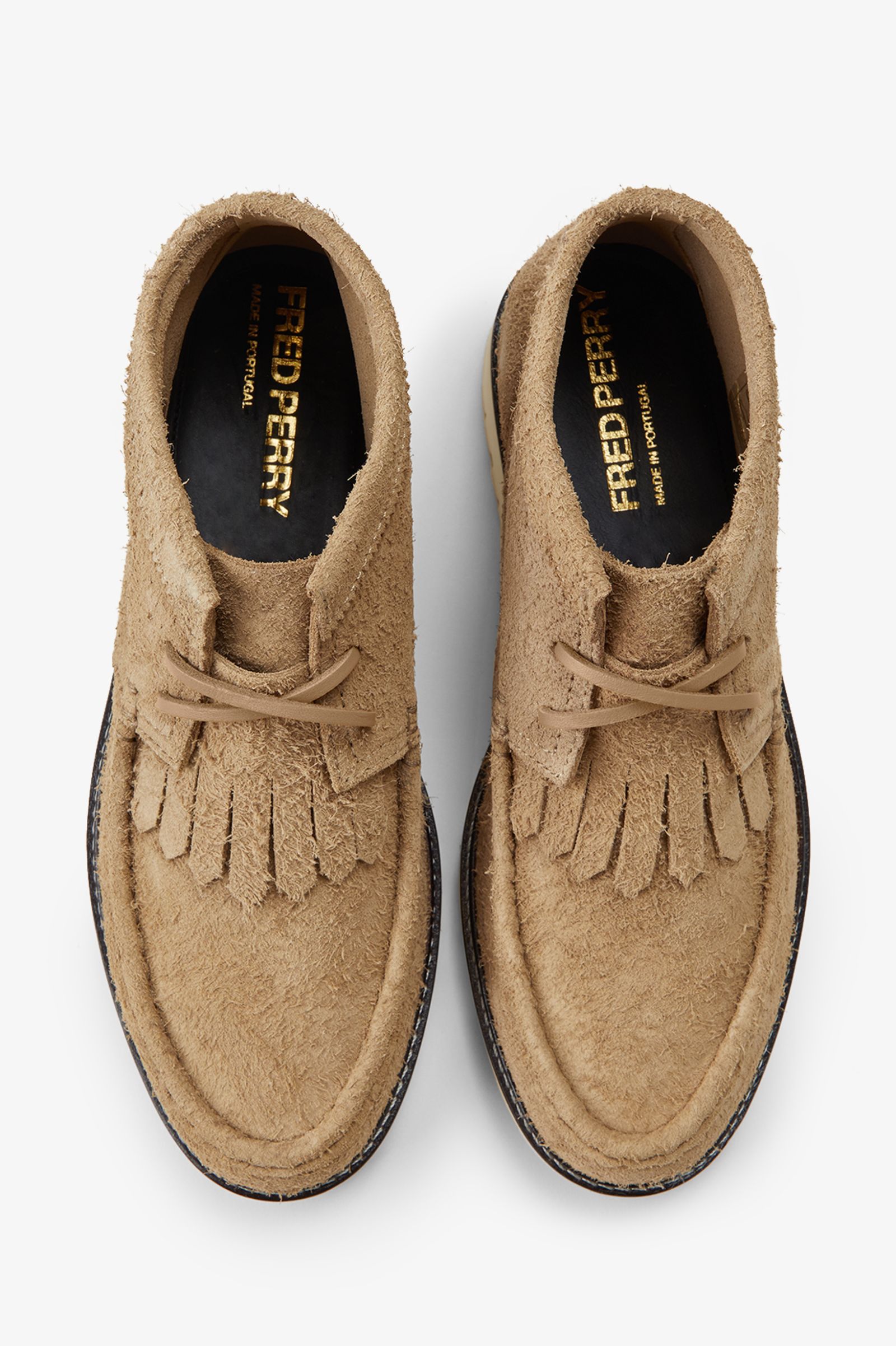 Fred Perry Mid Kenney Hairy Suede in Warm Stone