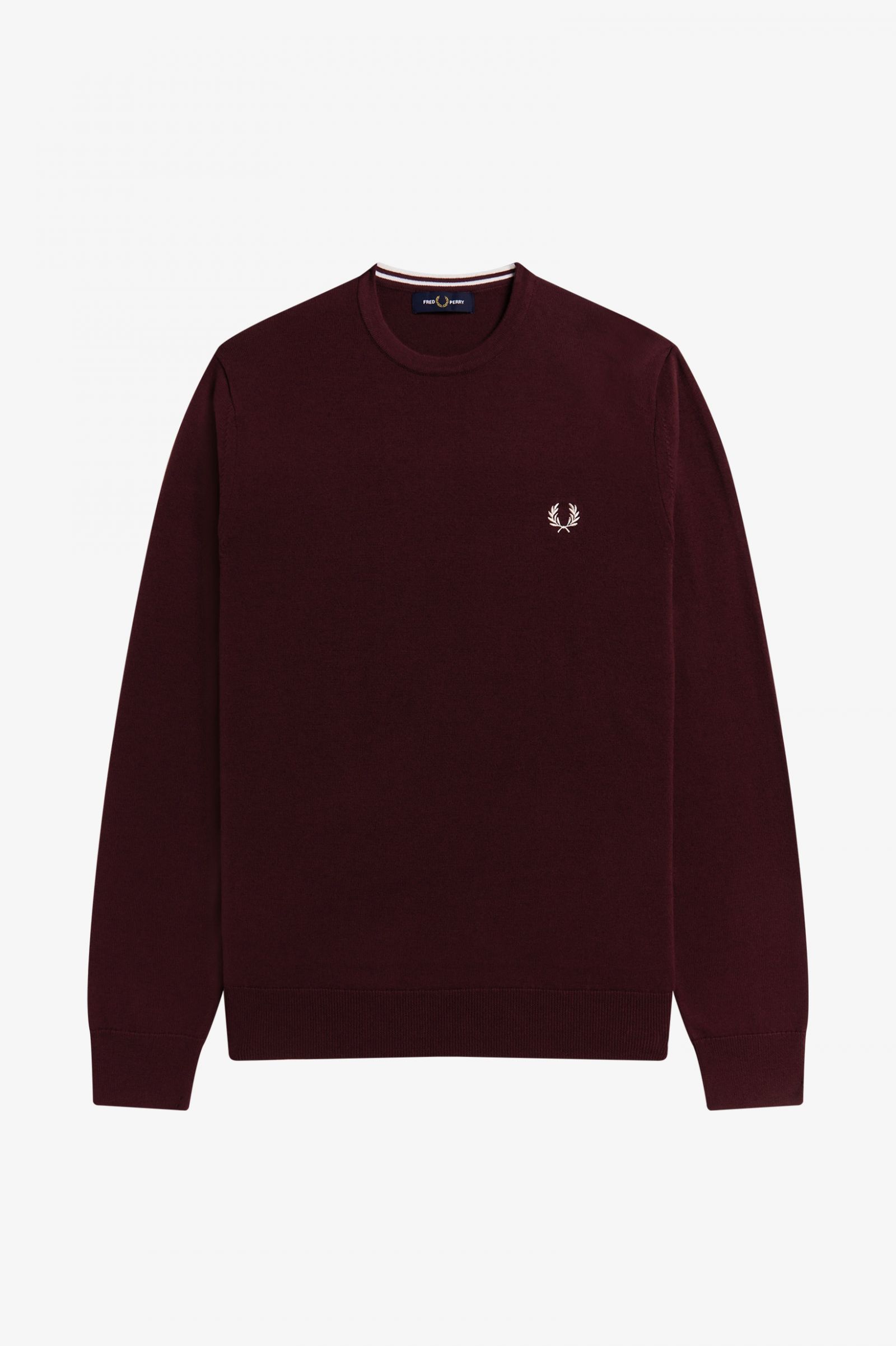 Fred Perry Klassischer Rundhalspullover Oxblood