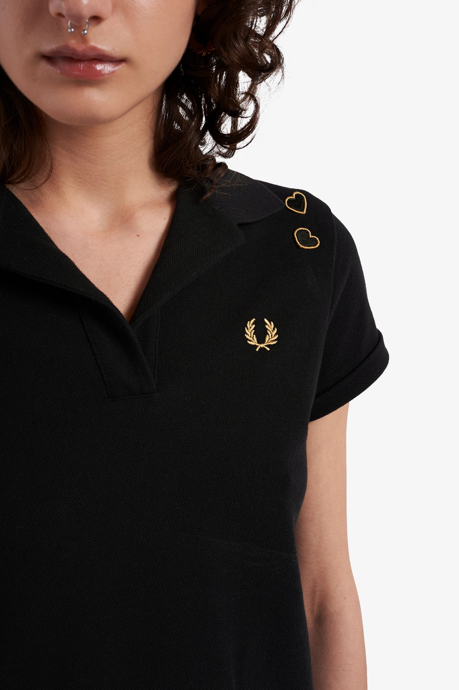 Fred Perry Amy Winehouse Foundation Piqué-Hemd mit offenem Kragen