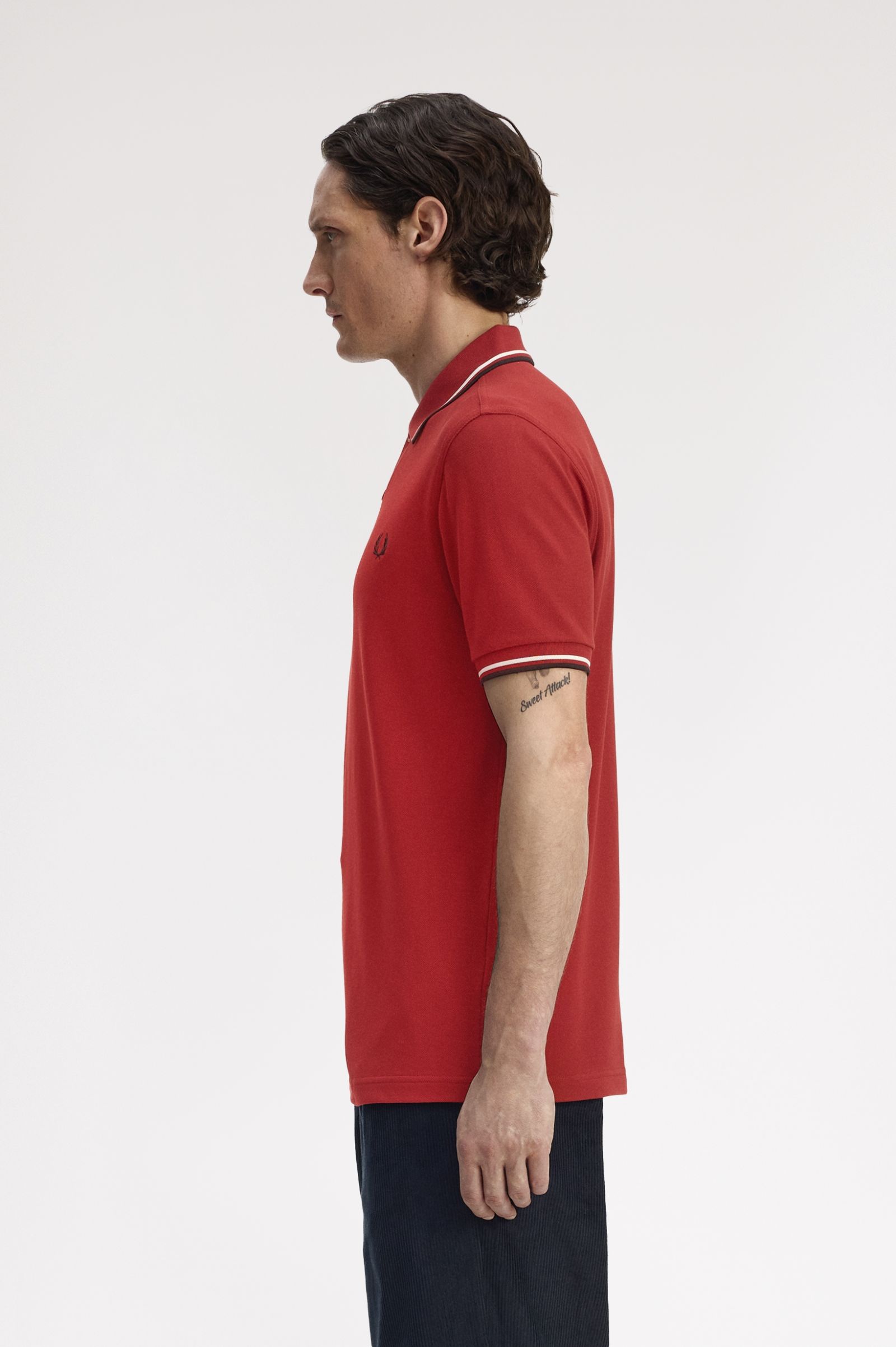 Fred Perry Twin Tipped Shirt (Burned Red/Ecru/Black)