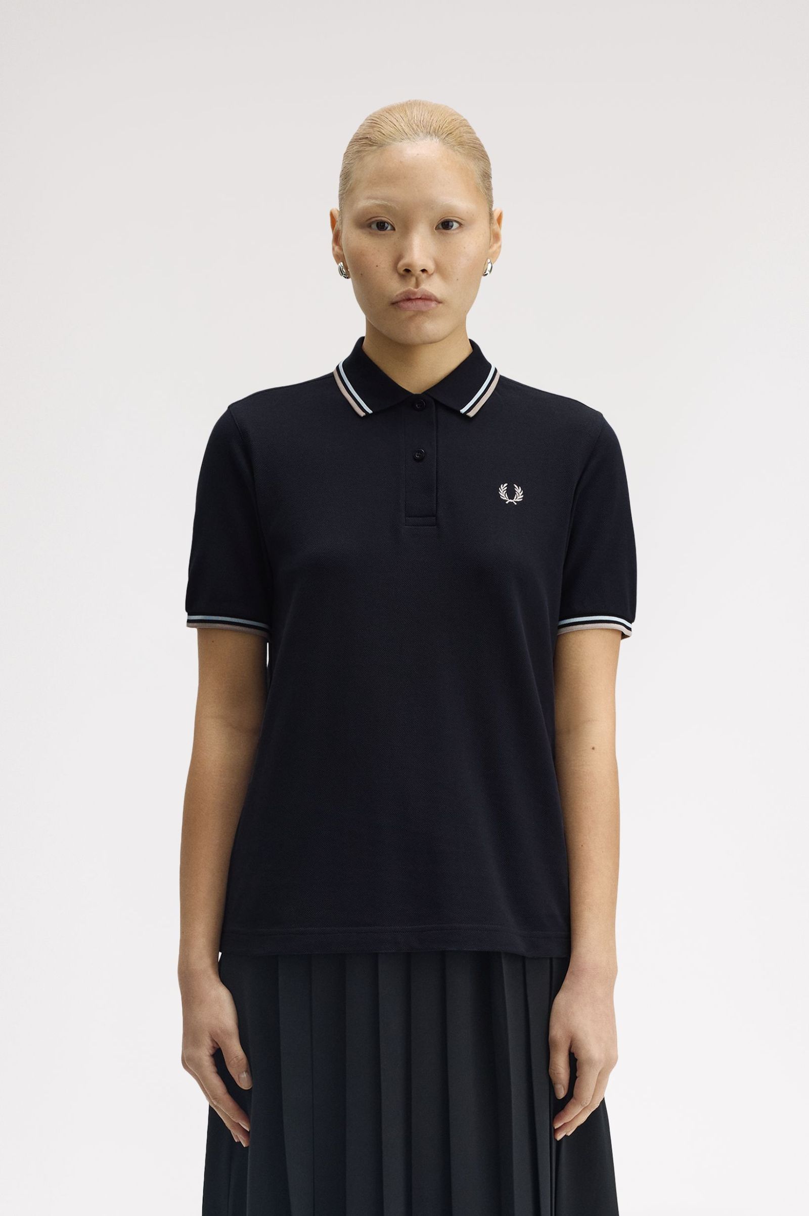 Fred Perry Twin Tipped Polo Shirt (Navy/Light Ice/Warm Oat)