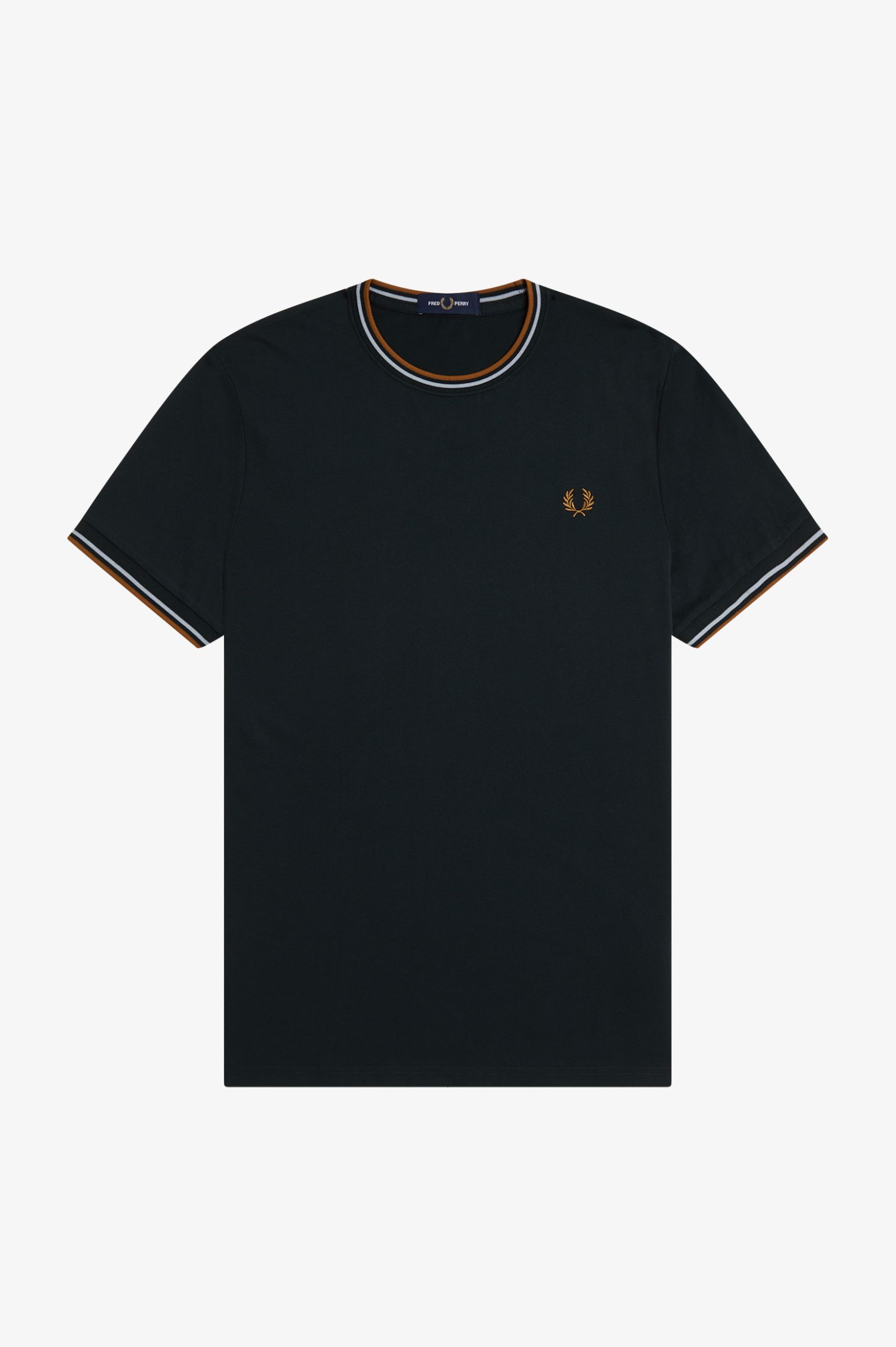 Fred Perry Twin Tipped T-Shirt (Night Green/Dusky Blue/Dark Caramel)