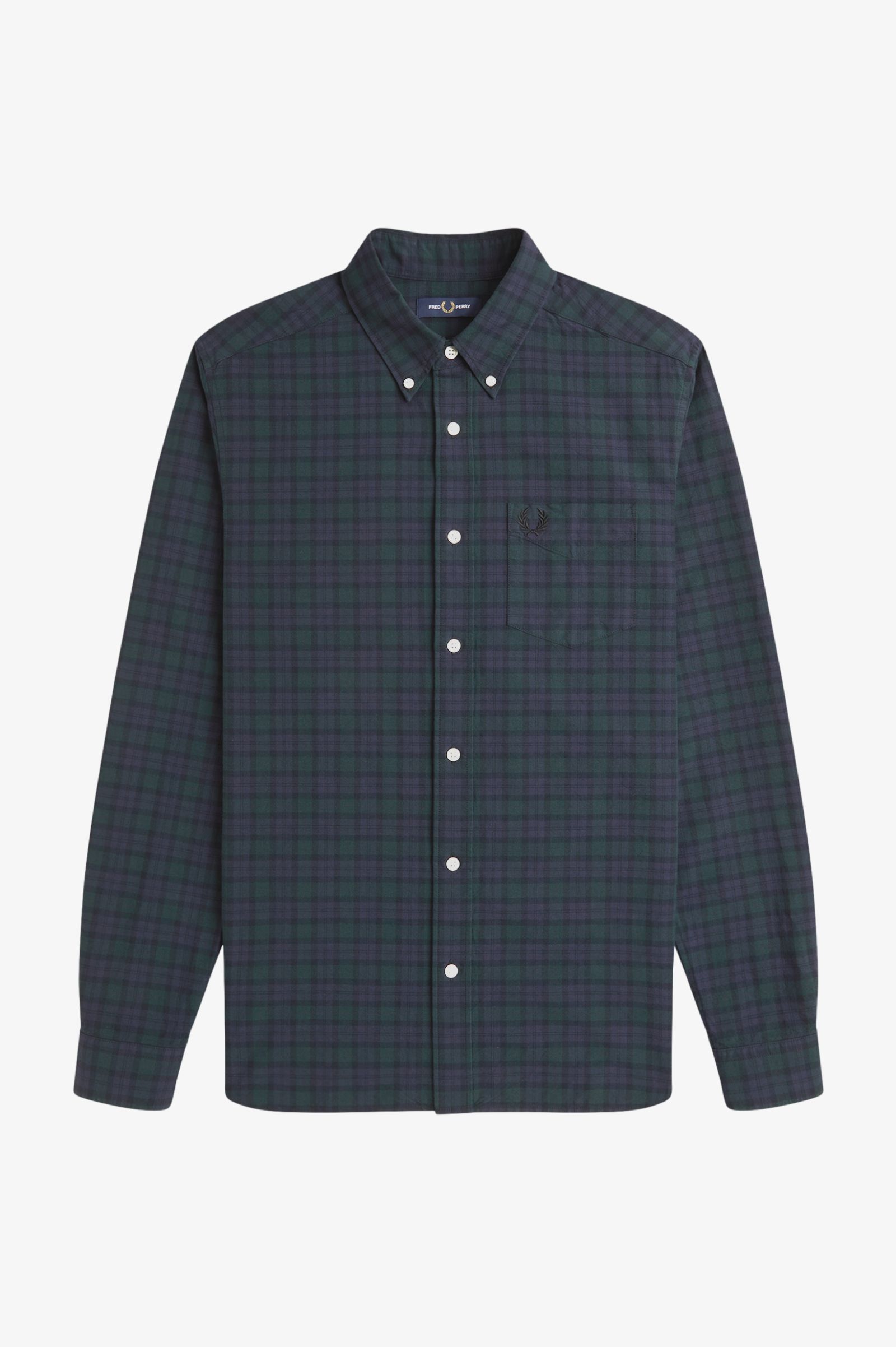 Fred Perry Blackwatch Tartan Oxford Shirt (Blackwatch Tartan)