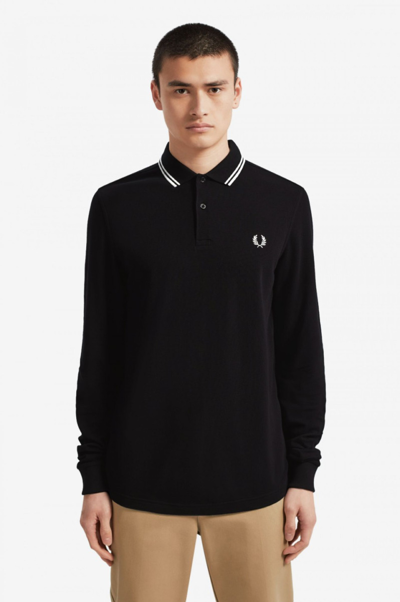 Fred Perry Poloshirt Langarm Black M3636-L