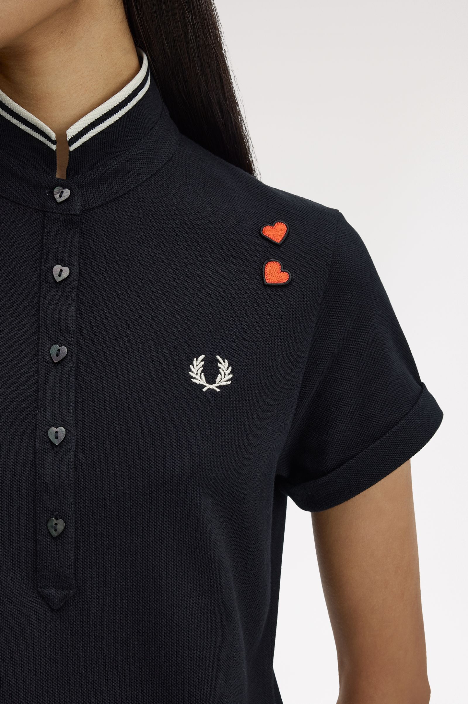 Fred Perry Amy Winehouse Tipped Polo Dress (Black)