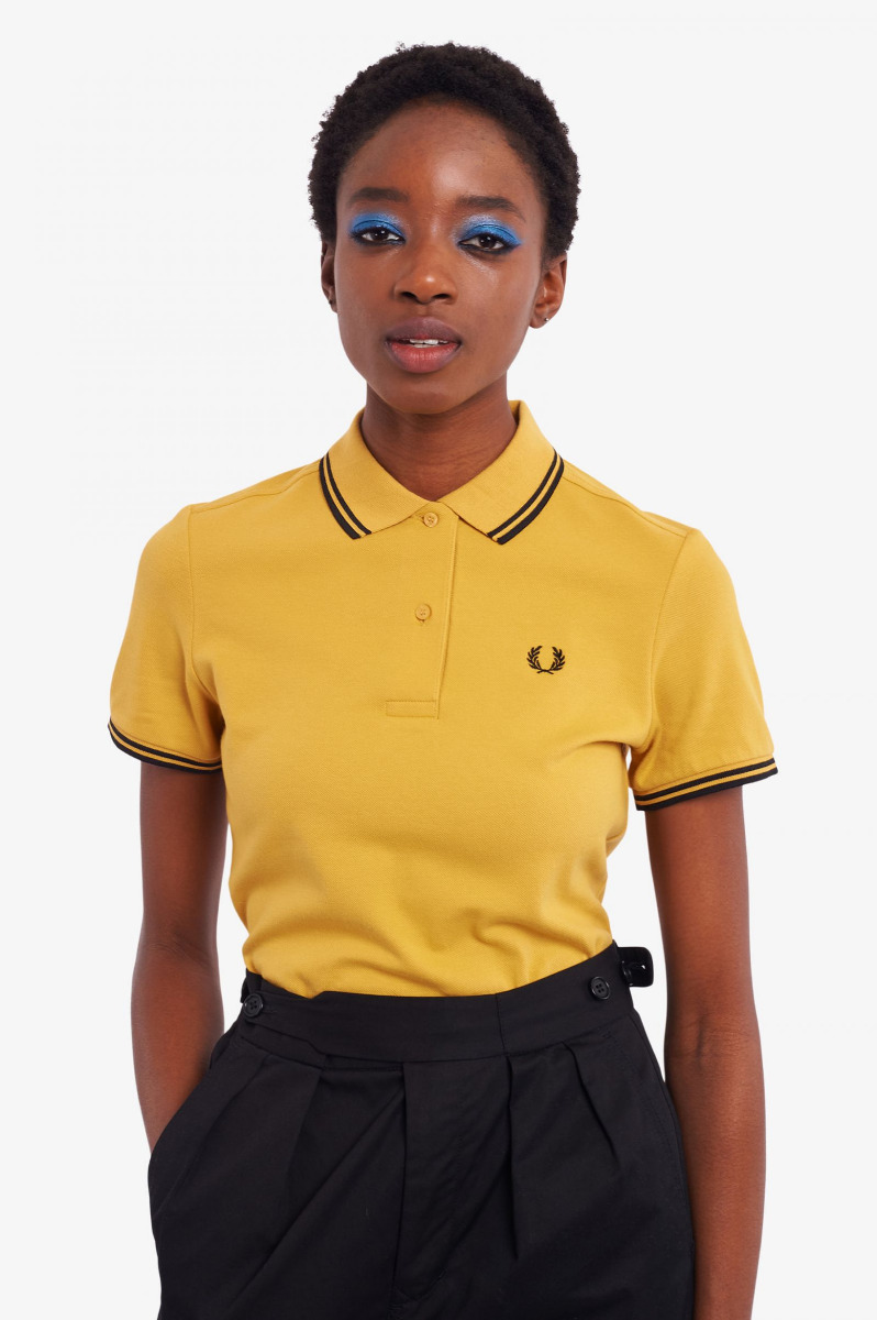 Fred Perry Twin Tipped Polo Shirt G3600 Sweetcorn-12