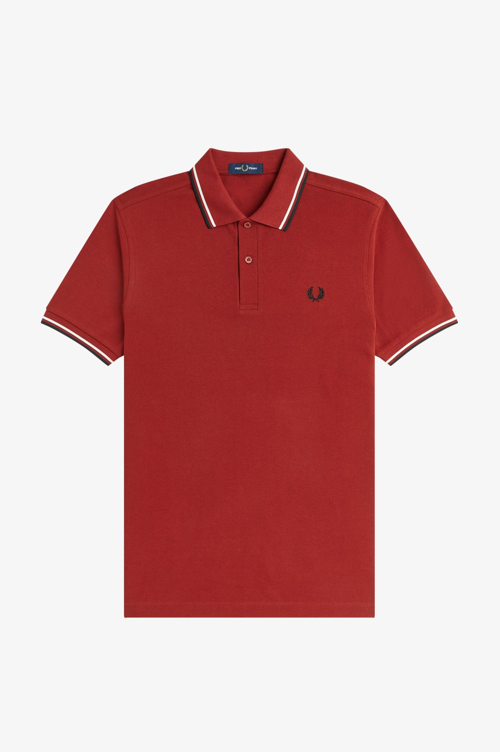 Fred Perry Twin Tipped Shirt (Burned Red/Ecru/Black)