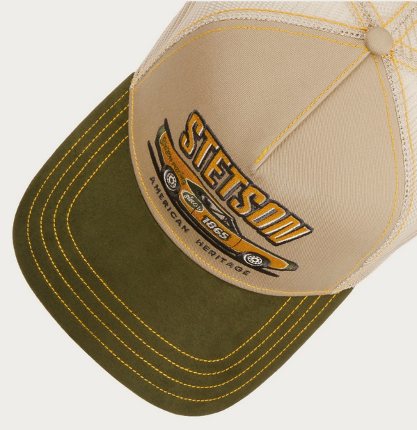 Stetson Muscle Car Heritage Trucker Cap (Beige/Green)