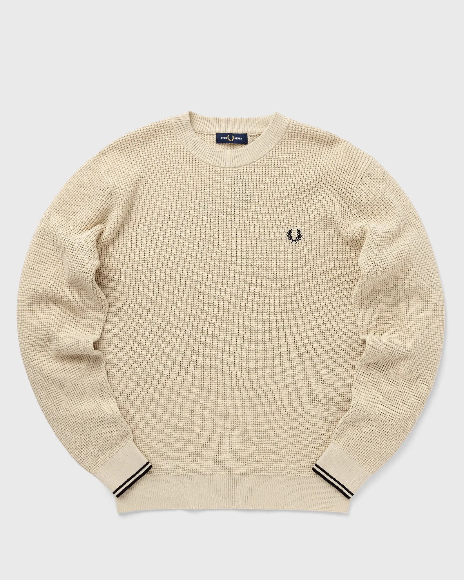 Fred Perry  Waffle Stitch Jumper in Oatmeal