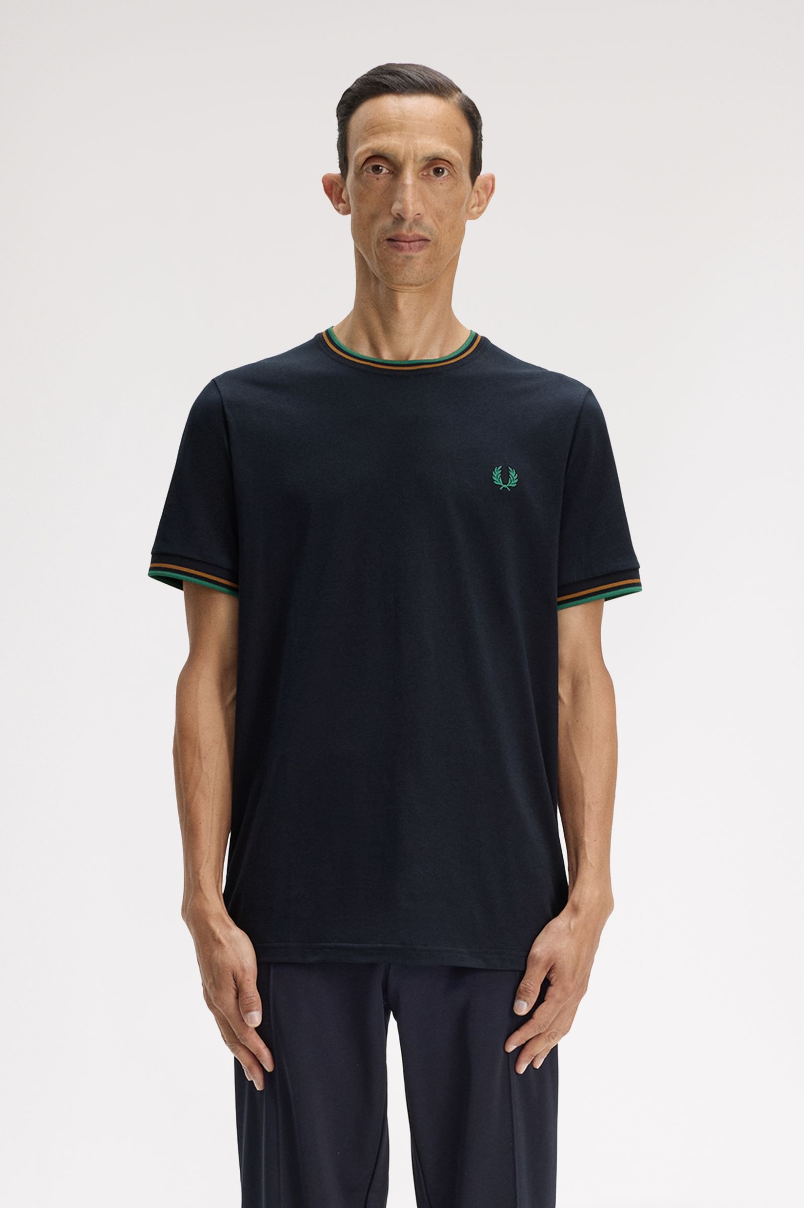 Fred Perry Twin Tipped T-Shirt (Navy/DRKCML/SPGR)