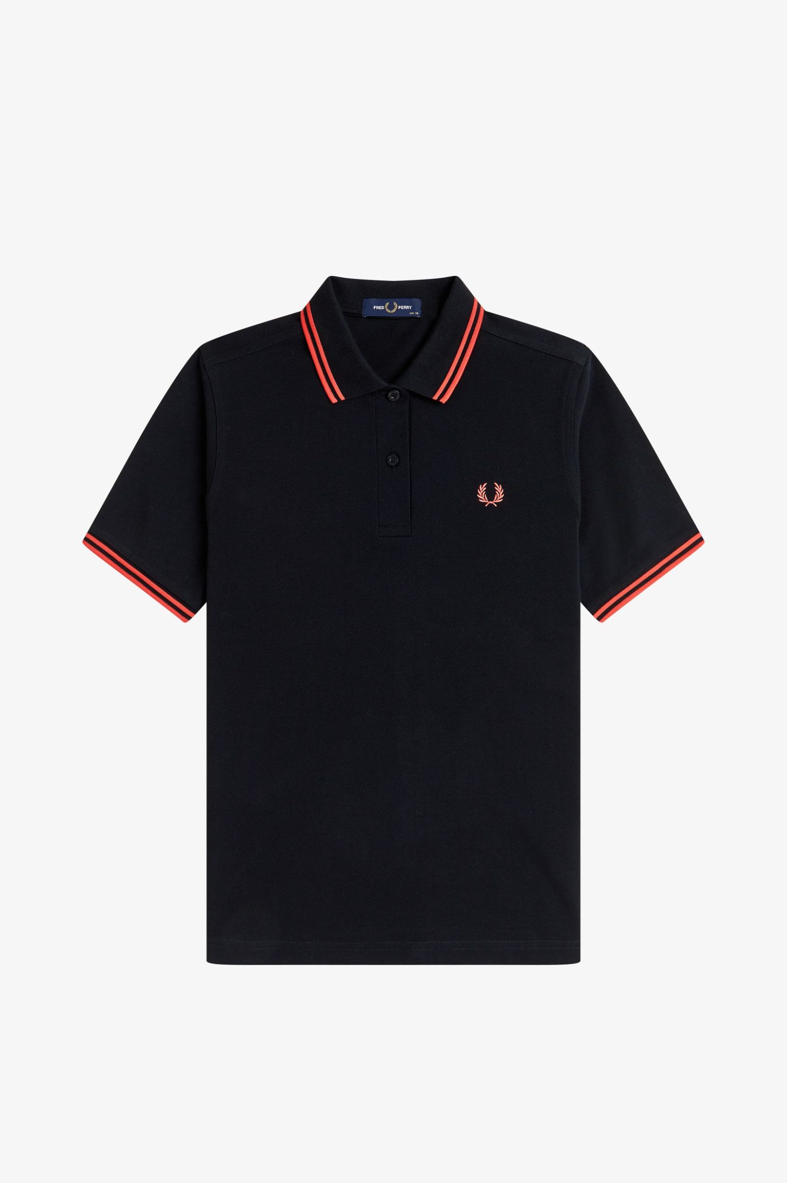 Fred Perry Polo Shirt (Black/Flamingo Tan)