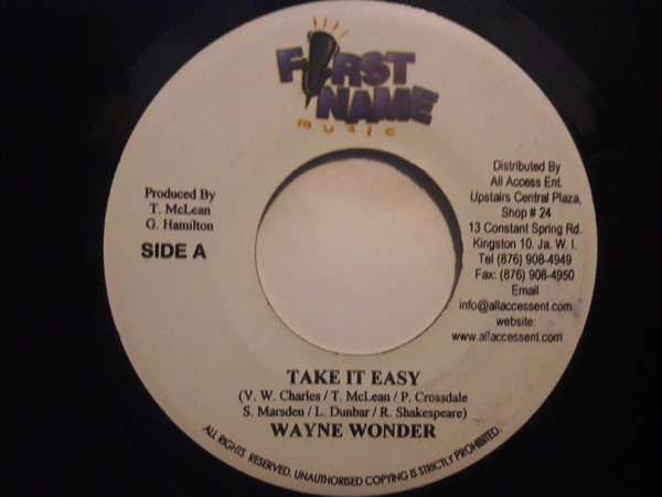 Wayne Wonder / Voice Mail  – Take It Easy / You Never Know (7")        