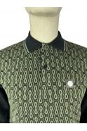 Trojan Textured Panel Polo LS (Black) TR/9033